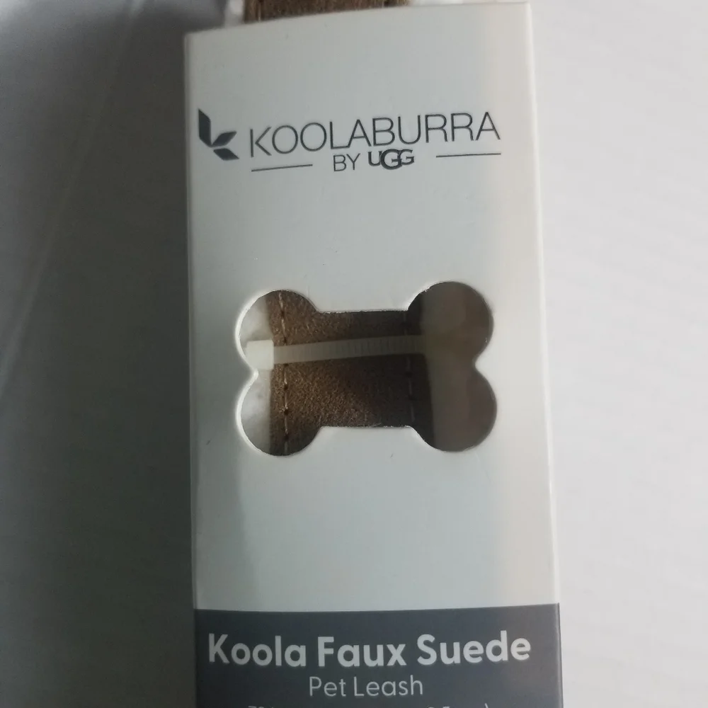 NWT KOOLABURRA BY UGG BROWN WITH WHITE SHERPA KOOLA FAUX SUEDE DOG LEASH